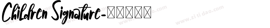 Children Signature字体转换